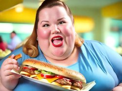 Fat Chick with Sub Food Meme Template