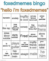 FoxedMemes Bingo Meme Template