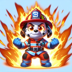 Marshall from paw patrol going super saiyan Meme Template