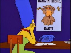 Simpsons Cat Poster Hang In There, Baby! Meme Template