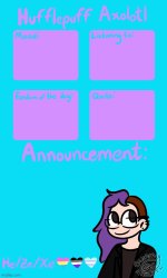 Hufflepuff Axolotl's Announcement Template by Gummy_Axolotl Meme Template