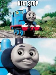 Thomas the Train Next Stop Meme Template