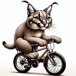 Caracal sitting on a bike Meme Template