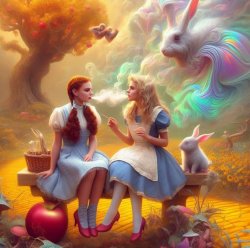 Alice and Dorothy in wonderland Meme Template