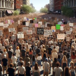 Violent protesters with signs Meme Template