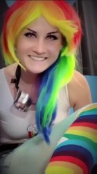 Sexy Mayamystic Rainbow Dash Cosplay Meme Template