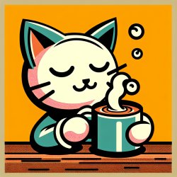 cat with coffee Meme Template