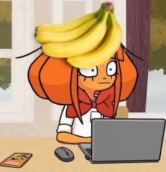 Mymy with bananas on her head Meme Template