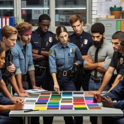 police officers decide on the color of paper Meme Template