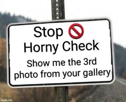 Stop Horny Check Sign Meme Template