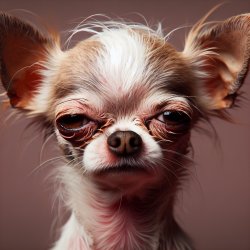 Super ugly Chihuahua Looking tired Meme Template