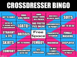 Crossdresser bingo Meme Template