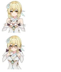 Lumine's Glasses Meme Template