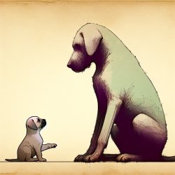 Tiny Puppy vs Big Dog Meme Template