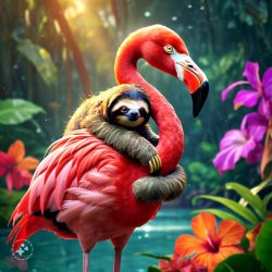 Flamingo sloth Meme Template