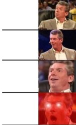 Vince McMahon 4-Tier W/ Red Eyes Meme Template