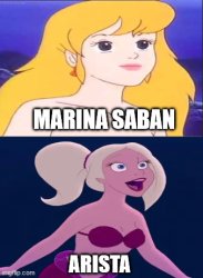 two animated mermaids Meme Template
