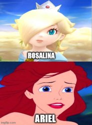 ariel and rosalina Meme Template