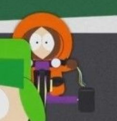 Kenny McCormick Riding on a Purple Bike Meme Template