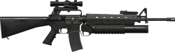 Colt M16A2 with an M203 Grenade Launcher and a 4x4 Scope Meme Template