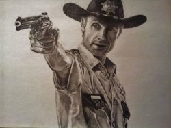 Rick Grimes drawn gun Meme Template