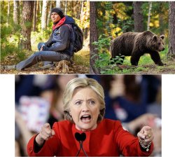 man bear hillary Meme Template