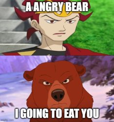 angry bear vs villain Meme Template