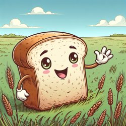 pan integral con ojos tiernos en una pradera saludando y dando g Meme Template