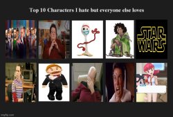 the 10 most hateable characters Meme Template