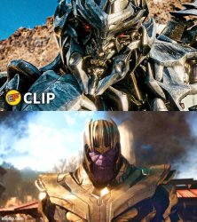 Thanos Ripped Off Megatron Meme Template