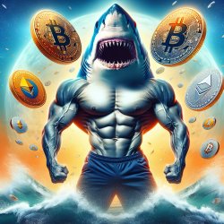 Shark with abs that are crushing the crypto market Meme Template