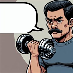 A person over 40 holding a dumbbell with a look of determination Meme Template