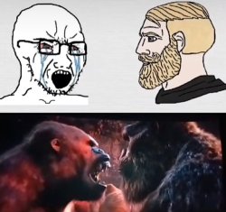 King Kong mewing Meme Template