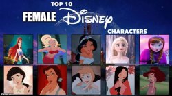 top 10 female disney characters Meme Template