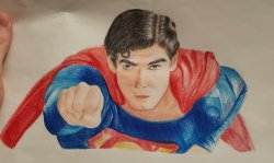 Superman drawing (Christopher Reeves) Meme Template