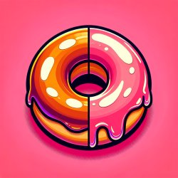 Pink Background With one donut with glaze the other not Meme Template