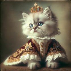 Cute kitten looking royal dressed like a queen Meme Template