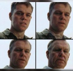 Matt Damon Aging Meme Template