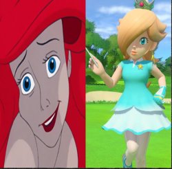 ariel and rosalina Meme Template