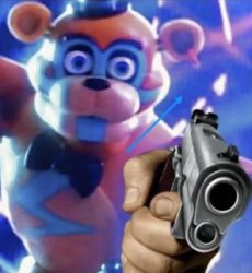 Glamrock Freddy With Gun Meme Template