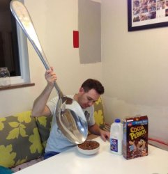 Small bowl big spoon man Meme Template