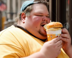 Fat man Stone Fatboy Fat Boy JPP eating McDonald's Meme Template