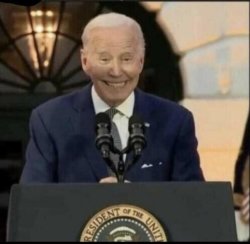 Joe Biden grinning idiof Meme Template