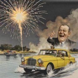 LBJ Amphibious Car Meme Template