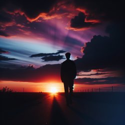 sad person slowly walking away on a beautiful sunset Meme Template