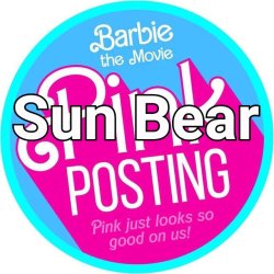 Barbie pink posting sun bear Meme Template