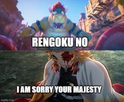 bowser shocked at rengoku's death Meme Template