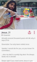 Jesus profile tinder Meme Template