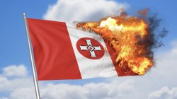 Burning the KKK flag Meme Template