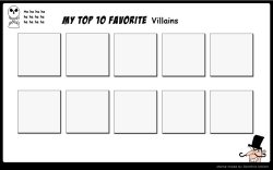 top 10 favorite villains Meme Template